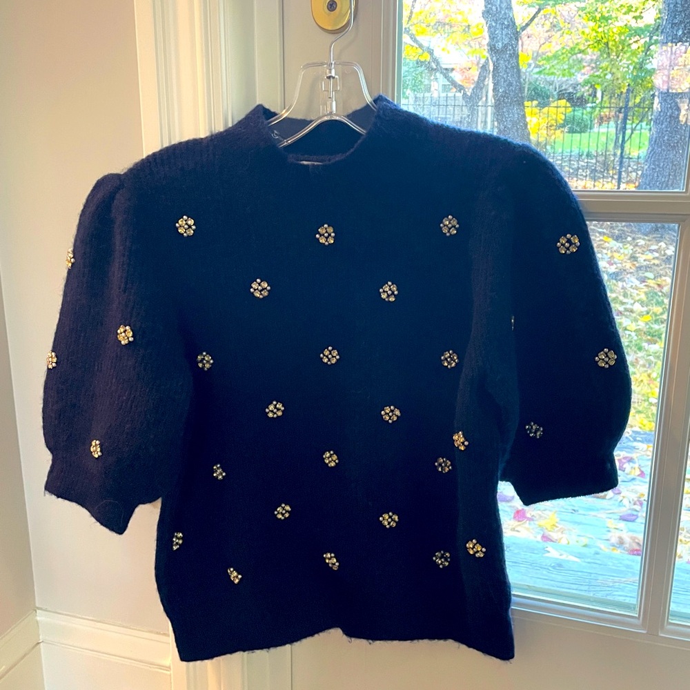 BODEN *NWT* jeweled short sleeve sweater!  Great for holidays!
